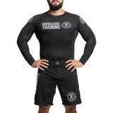 Hardcore Training Recruit Black Green Dark Purple Rash Guard Men's
