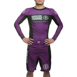 Hardcore Training Recruit Black Green Dark Purple Rash Guard Men's