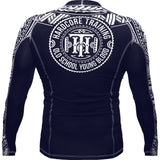 Hardcore Training Ta Moko Navy Blue Rash Guard  Men's