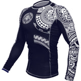 Hardcore Training Ta Moko Navy Blue Rash Guard  Men's