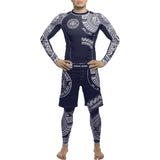 Hardcore Training Ta Moko Navy Blue Rash Guard  Men's