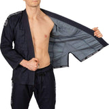 Hardcore Training Denim Gi Brazilian Jiu Jitsu Kimono Men's Navy Blue