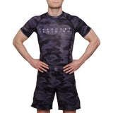 Hardcore Training Hexagon Camo Rash Guard Short Sleeve Men's