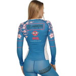 Hardcore Training Women Rash Guard Sakura Pink Blue Grey