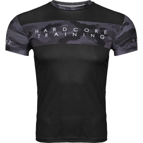 Hardcore Training Hexagon Camo Training T-Shirt Men's Black Grey